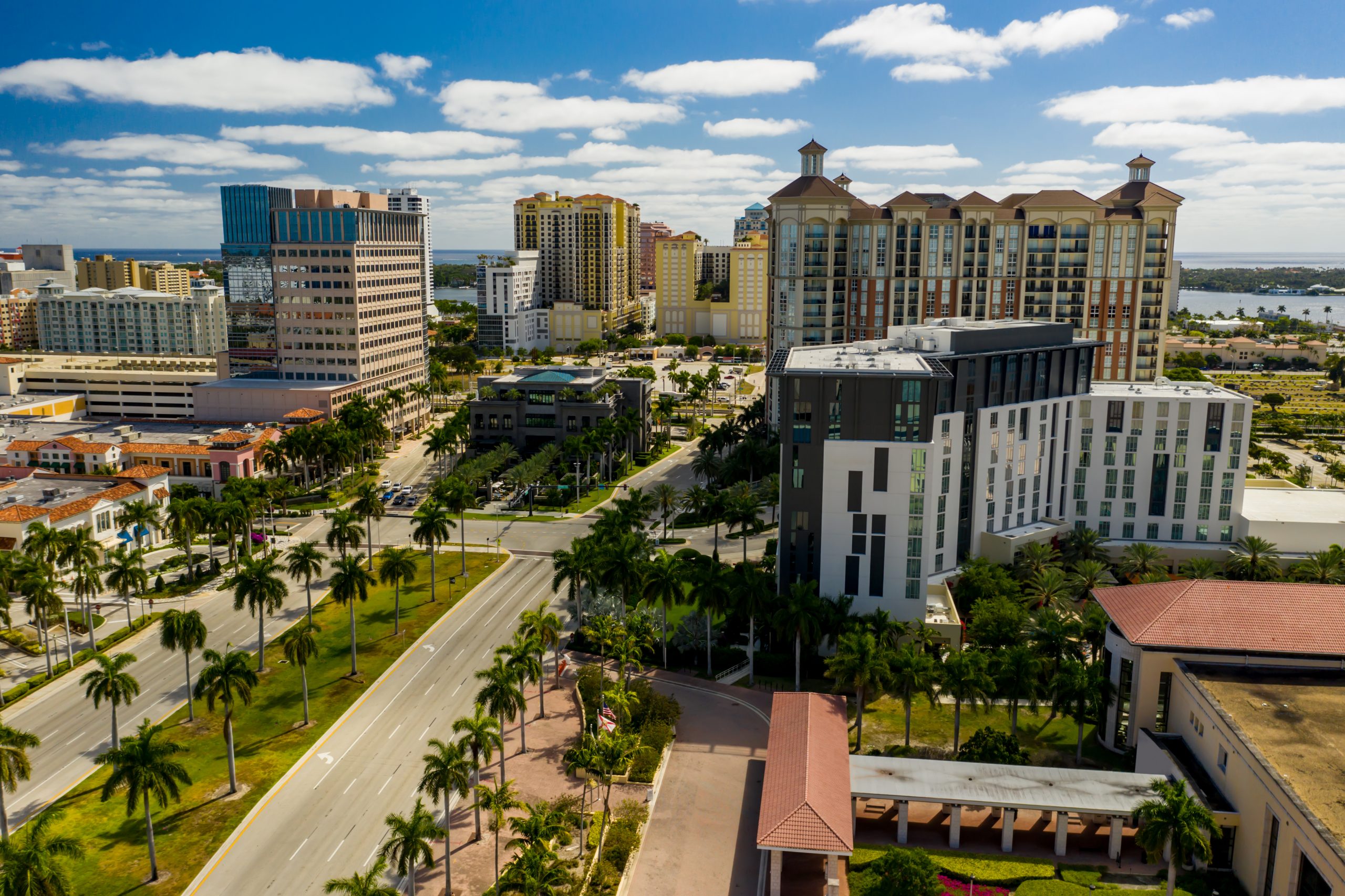 Aerials of Downtown West Palm Beach FL